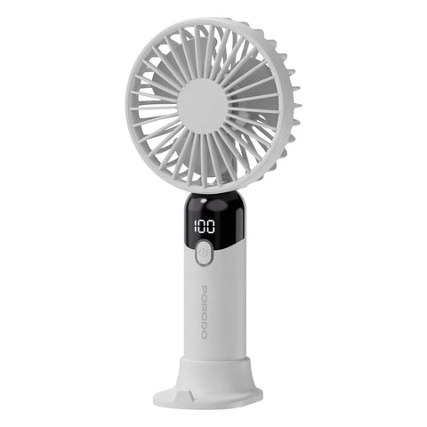 Porodo Lifestyle Chillo Air Portable Handheld Fan With 2-in-1 Detachable Base & Phone Stand