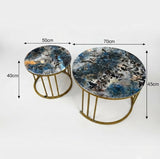2-Piece Marble Center Table Set (70 cm & 50 cm)