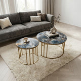 2-Piece Marble Center Table Set (70 cm & 50 cm)