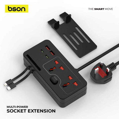 BSON Multi-Power Socket - 8-Port Fast Charging with Mobile Stand