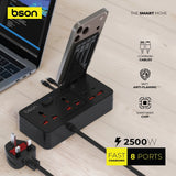 BSON Multi-Power Socket - 8-Port Fast Charging with Mobile Stand