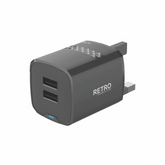 Pawa PW-TCRT31UK-BK, Retro 3.1A Dual USB UK Charger