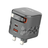 Buy Pawa Retro 50W UK Charger with Type-C Retractable Cable - Black Online in Be3ah Kuwait