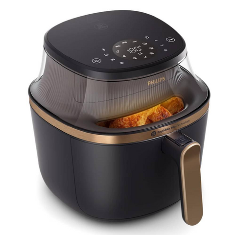 Philips Airfryer NA332/09 – 6.2L Capacity, 1700W RapidAir Plus, 16 Cooking Functions, Black