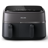 Philips Dual Air Fryer NA350/00 – 9L Dual Basket, 2750W RapidAir Plus, 8 Presets, Gray & Black