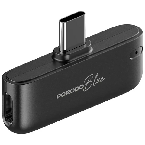 Porodo Blue Professionall Dual Wireless Microphone with Advanced Noise Cancellation-Black