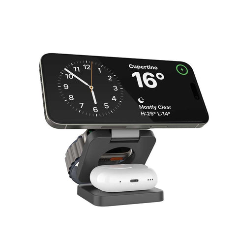 Porodo Multi-Device Wireless Charger Sleek, Lightweight And Travel-Friendly - Black