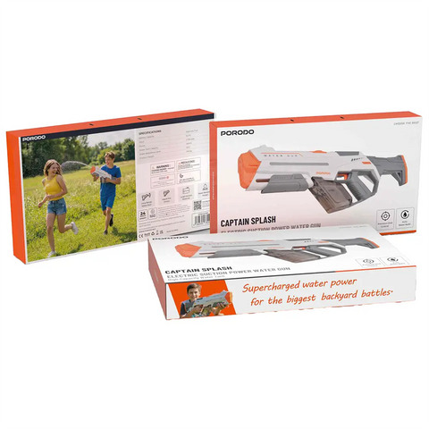 Porodo Captain Splash Electric Suction Power Water Gun-White