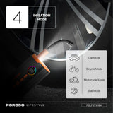 Porodo Lifestyle 55W Portable Tire Inflator 150 PSI with 4 Modes and Digital Display - Black