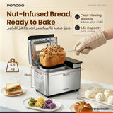 Porodo Lifestyle Khabaz Stainless Steel Automated Bread Maker with 25 Preset Programs - Black