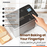 Porodo Lifestyle Khabaz Stainless Steel Automated Bread Maker with 25 Preset Programs - Black