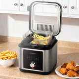 Porodo Lifestyle Stainless Steel 2.5L Deep Fryer with Adjustable Temperature & Non-Stick Tray -Silver