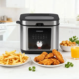 Porodo Lifestyle Stainless Steel 2.5L Deep Fryer with Adjustable Temperature & Non-Stick Tray -Silver