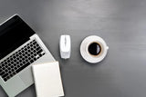 Porodo 1600DPI Wireless Mouse with Card Reader, Bluetooth 5.1 & Type-C Charging - Silver