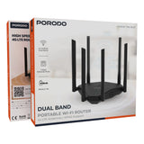Porodo Dual Band Portable Wi-Fi Router - Black