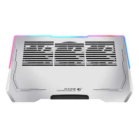 Porodo Gaming Aluminum RGB Laptop Cooling Fan - Silver
