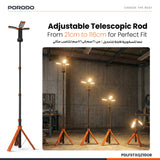 Porodo Lifestyle 9000mAh Work Lantern Foldable Multi-Mode LED Light with Tripod Base & Hook - Orange