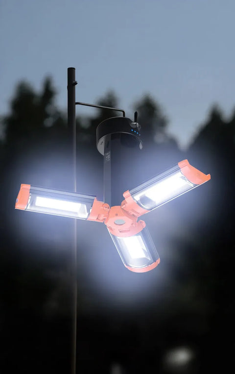 Porodo Lifestyle 9000mAh Work Lantern Foldable Multi-Mode LED Light with Tripod Base & Hook - Orange