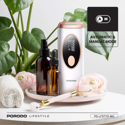 Porodo Lifestyle IPL Hair Removal Device with 9 Energy Levels & Cooling Technology - White