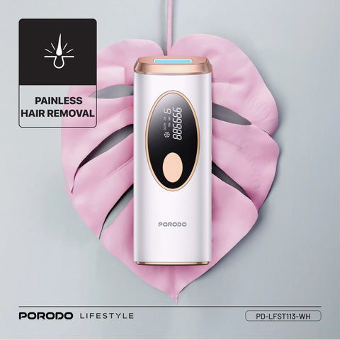 Porodo Lifestyle IPL Hair Removal Device with 9 Energy Levels & Cooling Technology - White