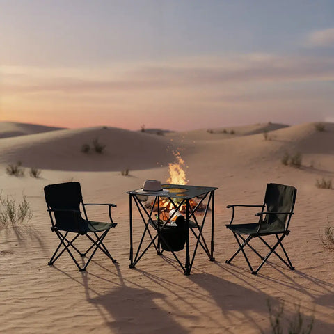 بورودو، طاولة تخييم قابلة للطي للاستخدام الخارجي – أسود