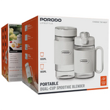 Porodo Lifestyle Portable Dual-Cup Smoothie Blender - White