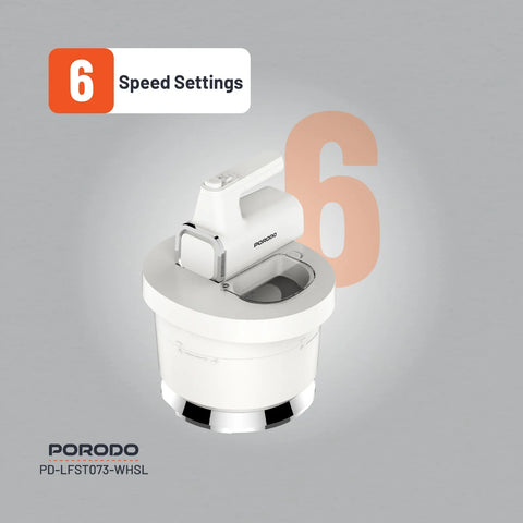 Porodo Lifestyle Spill-Proof Dual Mode Mixer - White/Silver
