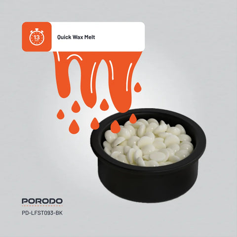 Porodo Lifestyle Wax Warming Hair Removal Kit with Mini Warmer, Quick Melt & Type-C Charging