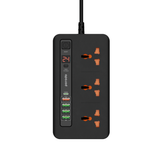 Porodo Multi-Port Power Hub with 3 AC Outlets, USB-C PD 20W, USB-A QC & 24H Timer - 2M
