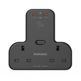 Porodo Multi-Port Wall Socket - Black