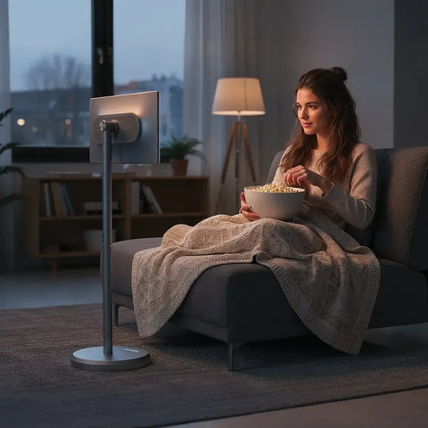شاشة ذكية محمولة تعمل باللمس 21.5 بوصة من بورودو سيرف مع نظام أندرويد 15، كاميرا مدمجة، بطارية 27000mAh ودوران شاشة 90° - رمادي
