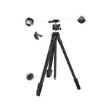 Porodo Ultra-Light Aluminum Tripod with 360° Rotation & Telescopic Design - Black