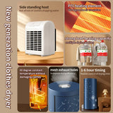 Portable Foldable Clothes Dryer Rack with 1000W PTC Heating, 360° Hot Air Circulation, 4 Timer Modes & 12 Kg Load Capacity