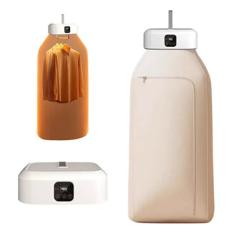 Portable Mini Clothes Dryer with Fast PTC Heating, Foldable Cabinet Design, Touch Control & 360° Hot Air Drying - 600W