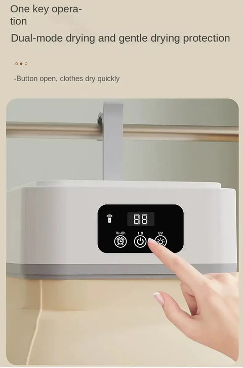 Portable Mini Clothes Dryer with Fast PTC Heating, Foldable Cabinet Design, Touch Control & 360° Hot Air Drying - 600W