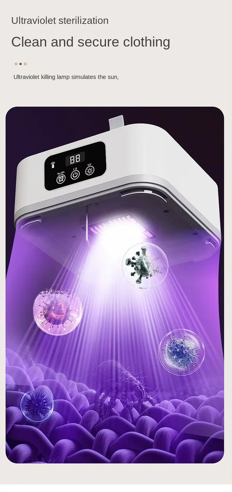 Portable Mini Clothes Dryer with Fast PTC Heating, Foldable Cabinet Design, Touch Control & 360° Hot Air Drying - 600W