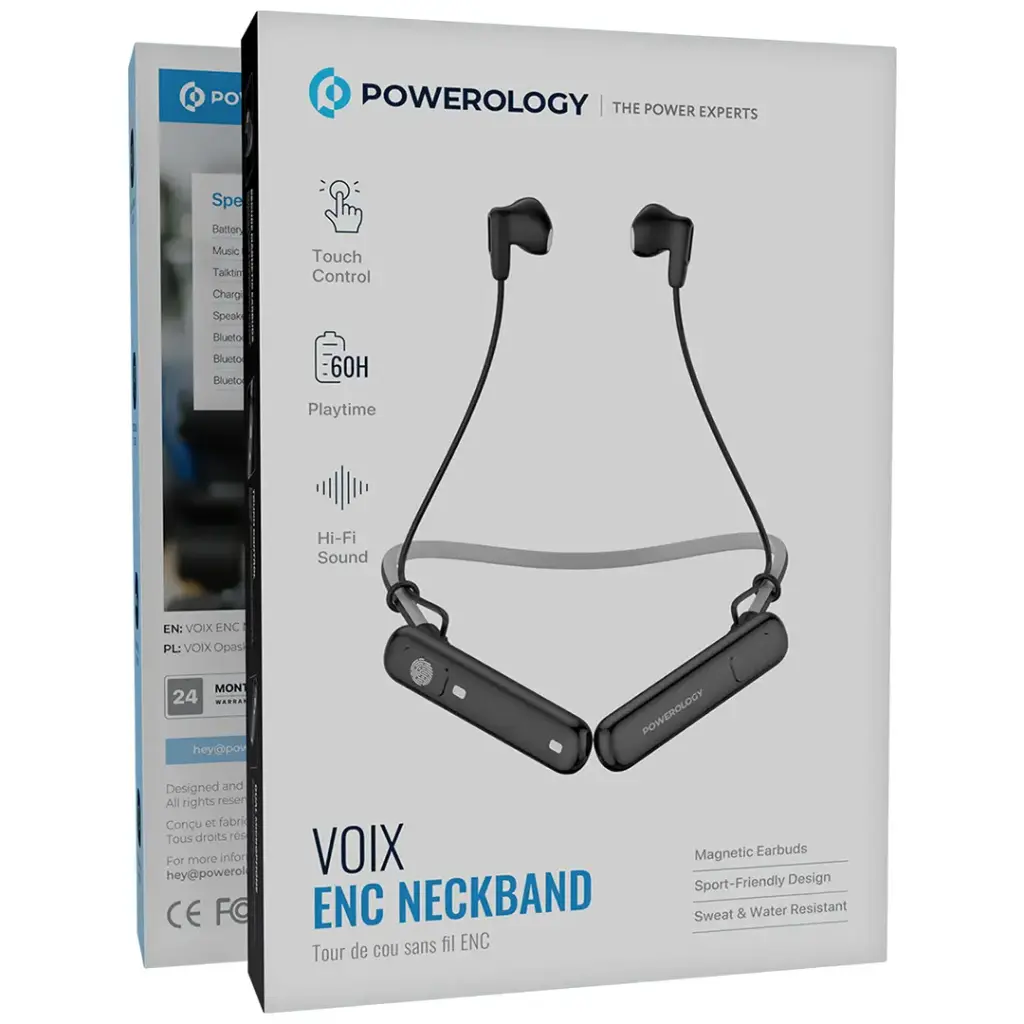 Powerology PWA23WNKB, VOIX ENC Neckband Powerology PWA23WNKB, VOIX ENC Neckband