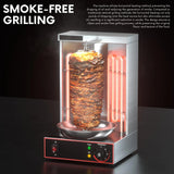 Professional Electric Vertical Shawarma & Doner Kebab Rotisserie Grill Machine with 360° Rotation & Adjustable Temperature - 2800W