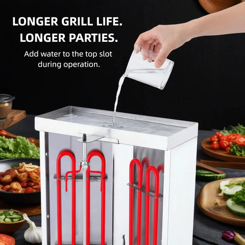 Professional Electric Vertical Shawarma & Doner Kebab Rotisserie Grill Machine with 360° Rotation & Adjustable Temperature - 2800W
