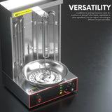 Professional Electric Vertical Shawarma & Doner Kebab Rotisserie Grill Machine with 360° Rotation & Adjustable Temperature - 2800W