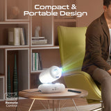 Promate, Beamer-250R Wireless LCD Projector 1080P with 4K Support, Android 13 & Built-In Speakers