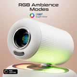 Promate, Beamer-250R Wireless LCD Projector 1080P with 4K Support, Android 13 & Built-In Speakers