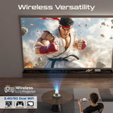 Promate, Beamer-250R Wireless LCD Projector 1080P with 4K Support, Android 13 & Built-In Speakers