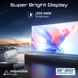 Promate, Beamer-250R Wireless LCD Projector 1080P with 4K Support, Android 13 & Built-In Speakers