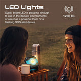 Promate, CampMate-3 1200lm Camping Light with 9000mAh Power Bank, SOS & Dual Light Modes