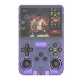 R36S Retro Handheld Video Game Console with 3.5-Inch IPS Display, 64GB - Transparent Purple