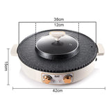 RAF 2-in-1 Electric BBQ Grill & Hot Pot with 38CM Non-Stick Cooking Plate, 2L Capacity & Dual Temperature Control - 1600W (R.5477)