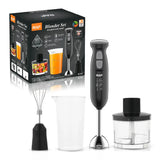 RAF 4-in-1 Hand Blender, Chopper, Whisk & Mixer with Dual Speed Control & 600ml Jar - 340W