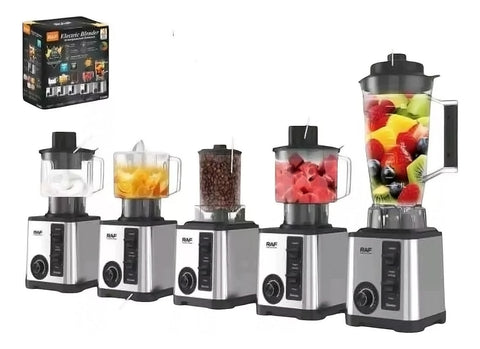 RAF 5-in-1 Multipurpose Electric Blender, Grinder, Juicer & Beater with 3L Capacity & Stainless Steel Blades - 2600W