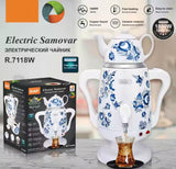 RAF Electric Samovar Kettle with 3.5L Main Kettle, 0.6L Teapot - 1800W